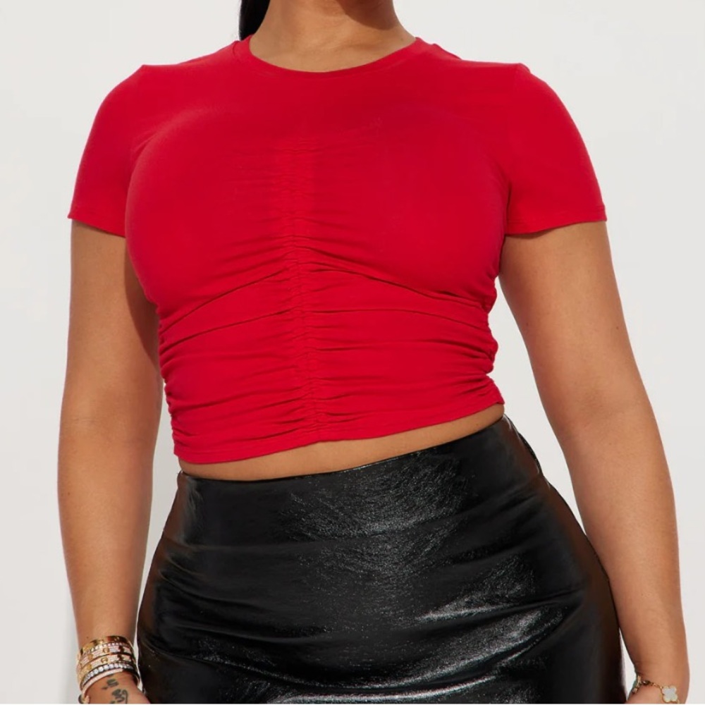 Red Rouched Top